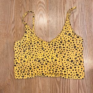 cheetah print cropped tank top
